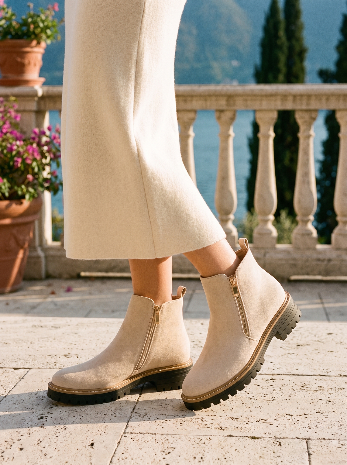 Damskie Botki Ankle Boots Z Zameczkiem