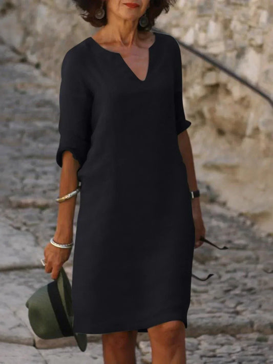 Vestido con cuello en V que cubre el vientre