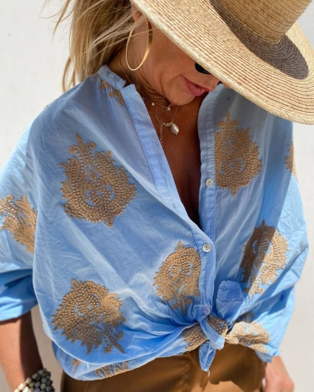 Chynna - Blusa con lazo chic para mujer