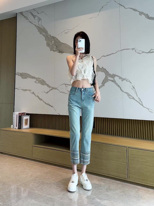 pantalones altos chic para mujer