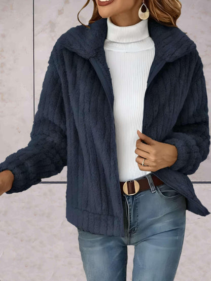 Chaqueta de punto para mujer con cuello de polo