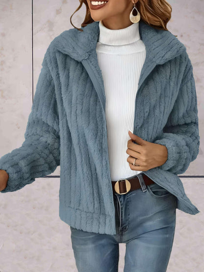 Chaqueta de punto para mujer con cuello de polo