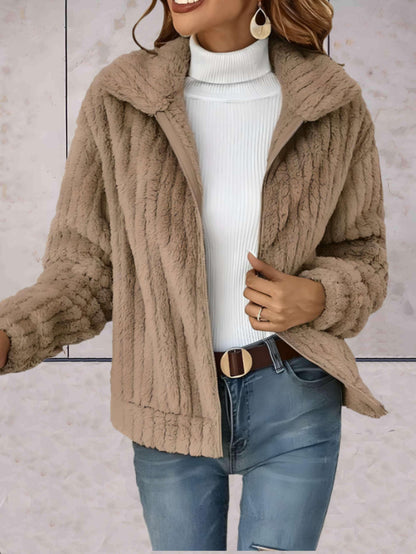 Chaqueta de punto para mujer con cuello de polo