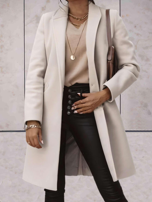 Chaqueta trench de mujer con un solo botón