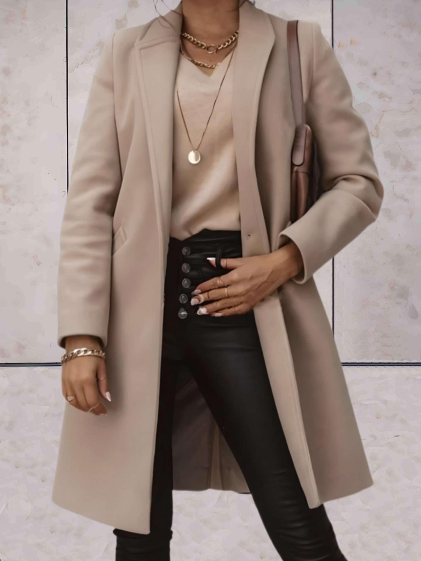 Chaqueta trench de mujer con un solo botón