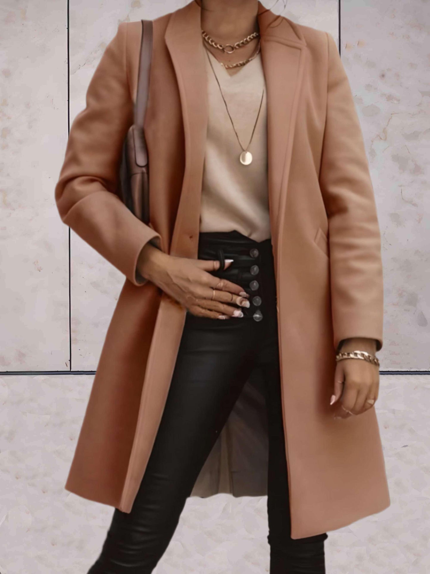 Chaqueta trench de mujer con un solo botón