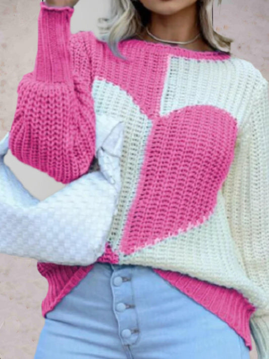 Annika Sweater Jersey de punto con estampado de corazones