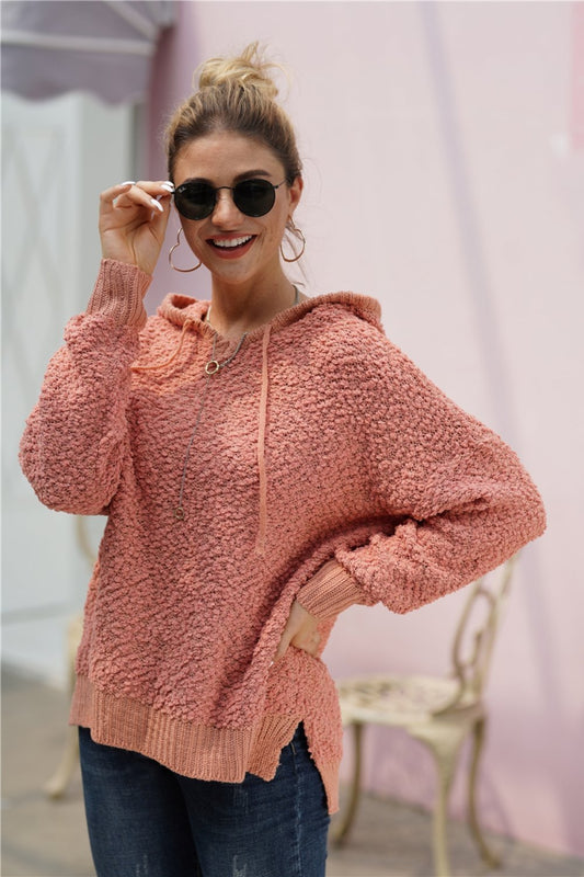 Sudadera con capucha de color liso para mujer