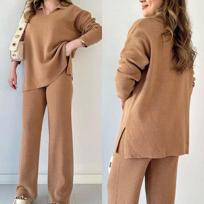 Melanette - Conjunto casual de camisa y pantalón para mujer