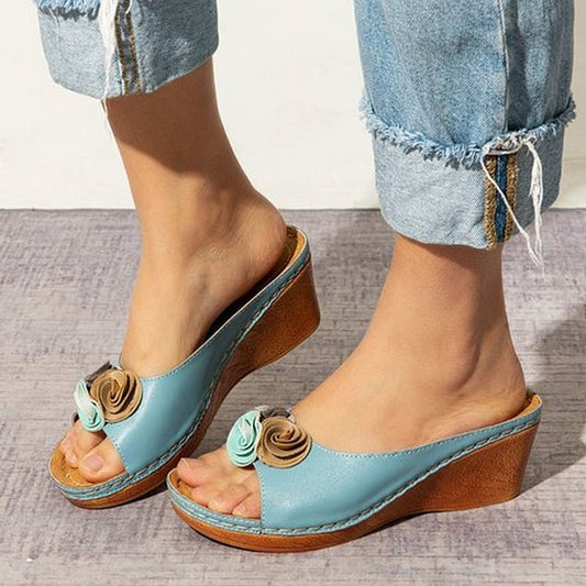 Ximena® | Cómodas sandalias flor de piel