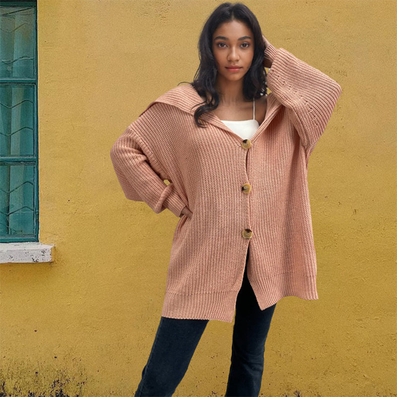 Realyn - Chaqueta de punto larga y versátil para mujer