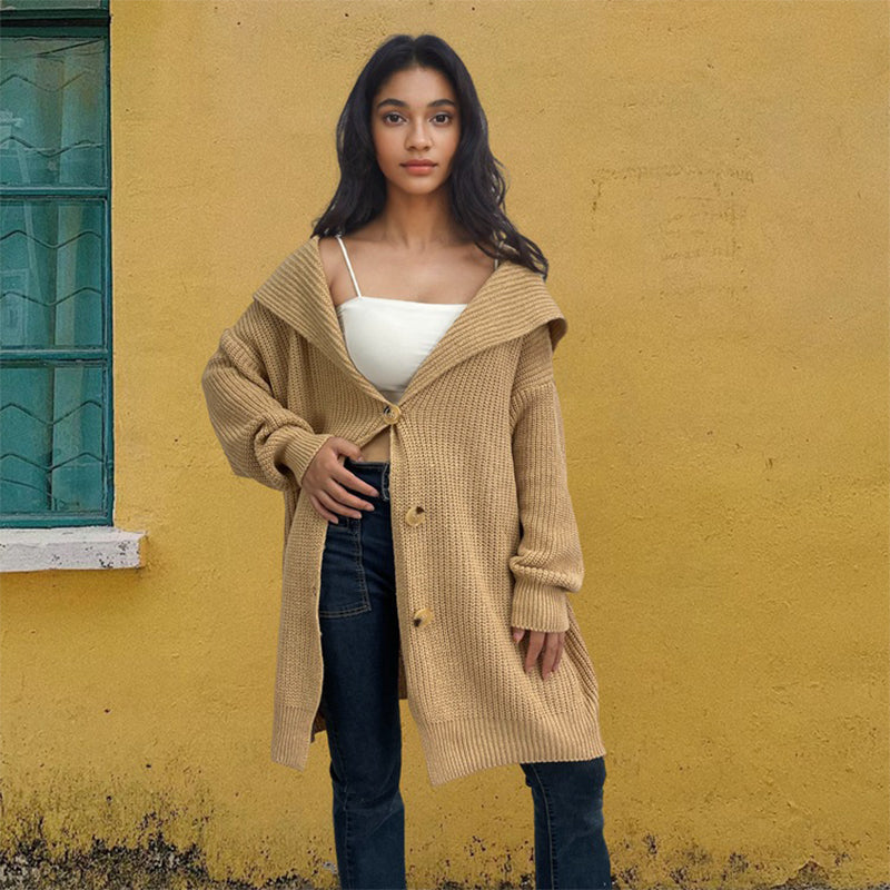 Realyn - Chaqueta de punto larga y versátil para mujer