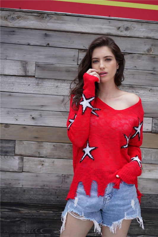 Jersey estampado de estrellas para mujer