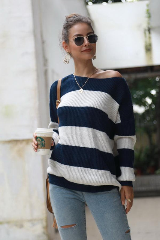 Jersey holgado de manga larga para mujer