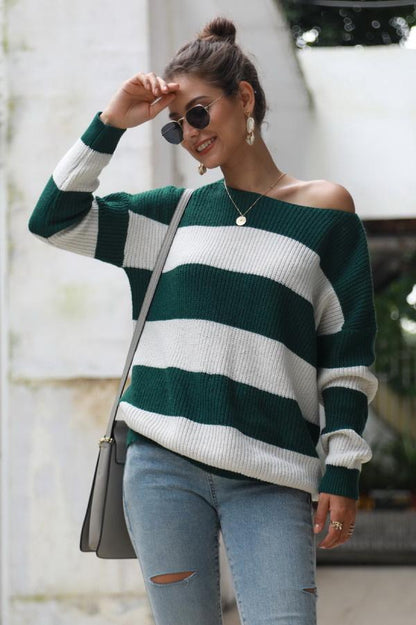 Jersey holgado de manga larga para mujer