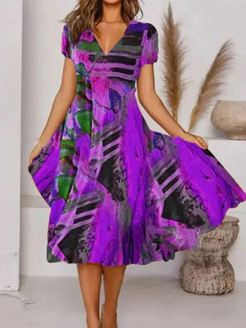 Adaline - Vestido boho de verano con escote en V