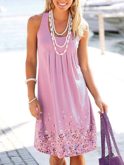 Vestido suelto sin mangas con estampado