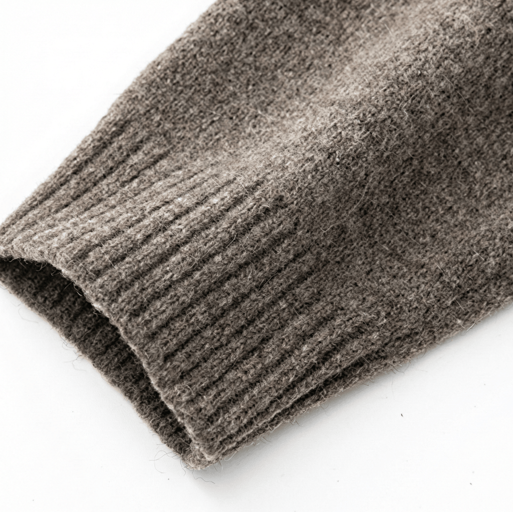 Sweter Męski Oversize Kołnierzyk Polo Dekolt V