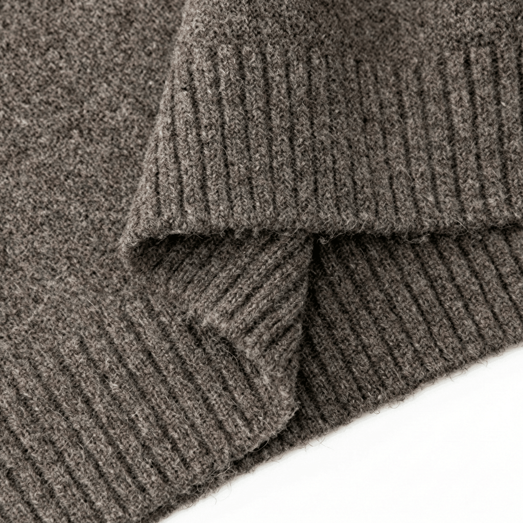 Sweter Męski Oversize Kołnierzyk Polo Dekolt V