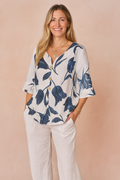 Damska Bluzka V-Neck Guziki
