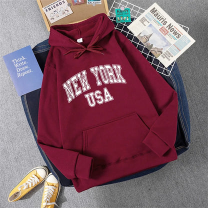 George | Sudadera con capucha y estampado NEW YORK USA para mujer