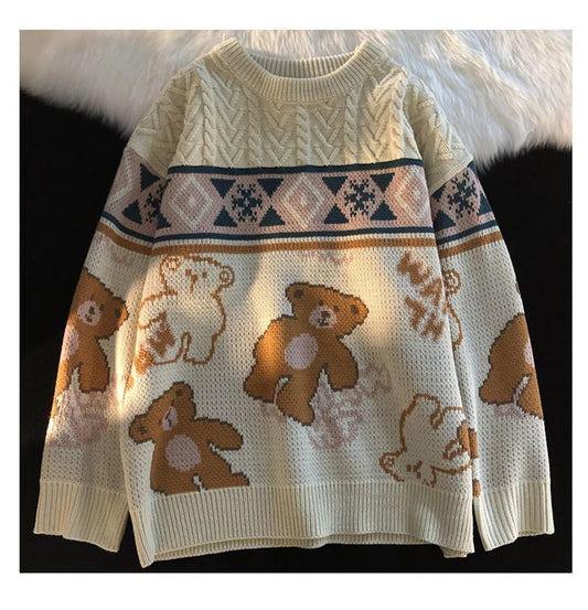 Sophie | Jersey de mujer con motivo de oso y estampado noruego