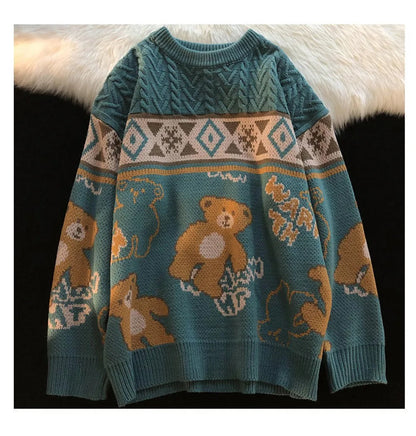 Sophie | Jersey de mujer con motivo de oso y estampado noruego