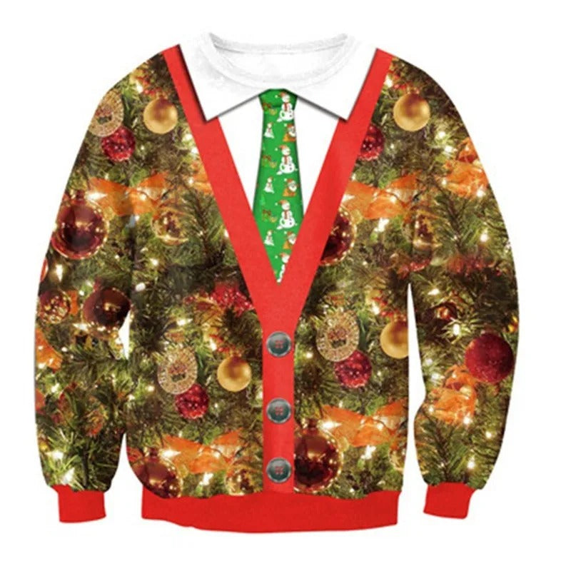 Joris | Cálido jersey de punto con un divertido motivo navideño en 3D para hombre y mujer