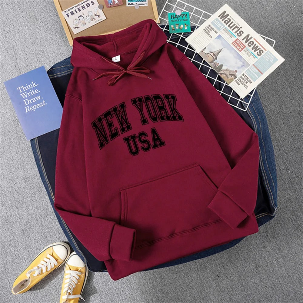 George | Sudadera con capucha y estampado NEW YORK USA para mujer