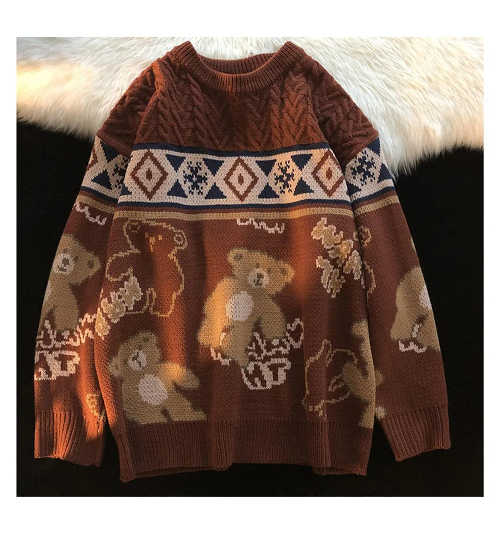Sophie | Jersey de mujer con motivo de oso y estampado noruego