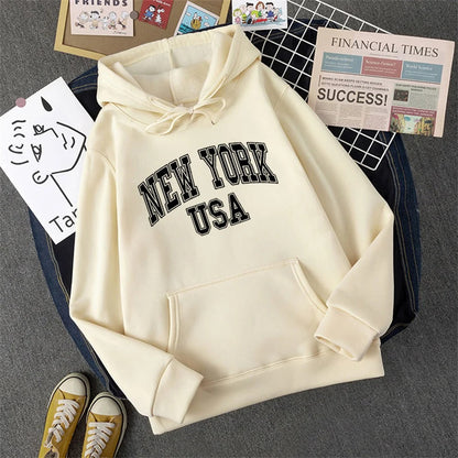 George | Sudadera con capucha y estampado NEW YORK USA para mujer