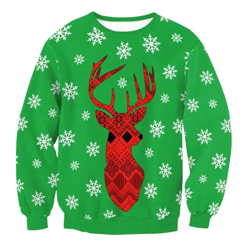 Joris | Cálido jersey de punto con un divertido motivo navideño en 3D para hombre y mujer