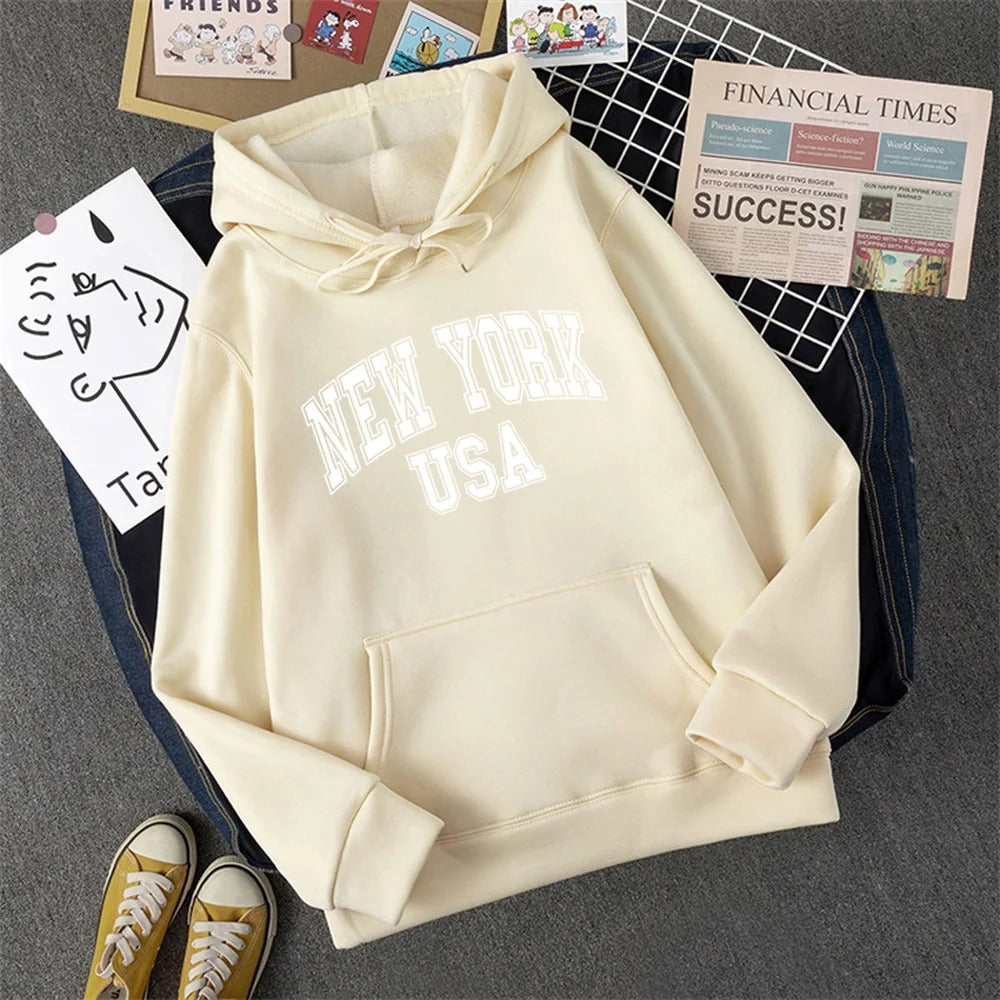George | Sudadera con capucha y estampado NEW YORK USA para mujer
