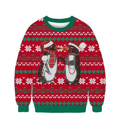 Bernhard | Cálido jersey con escote redondo y motivo navideño para niños