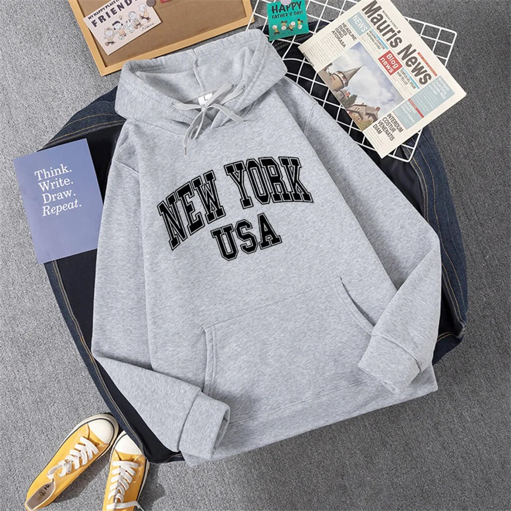 George | Sudadera con capucha y estampado NEW YORK USA para mujer