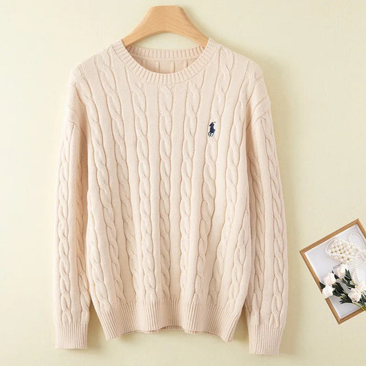 Ditte | Jersey de punto de cachemira con escote redondo para mujer