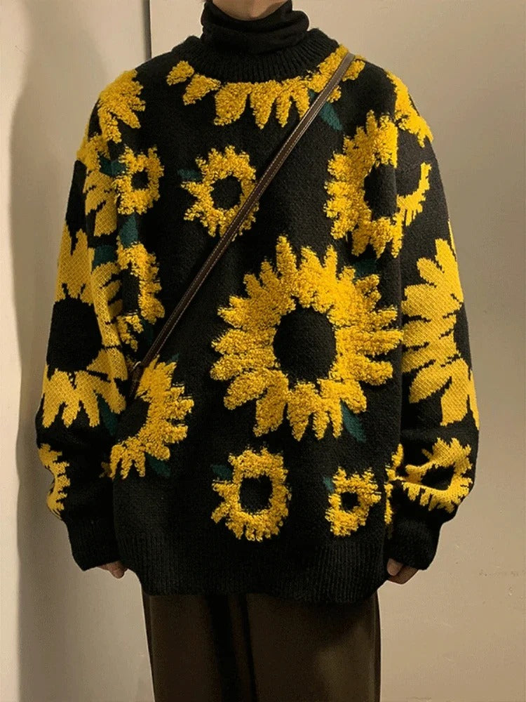 Sofie | Jersey oversize con diseño de girasoles