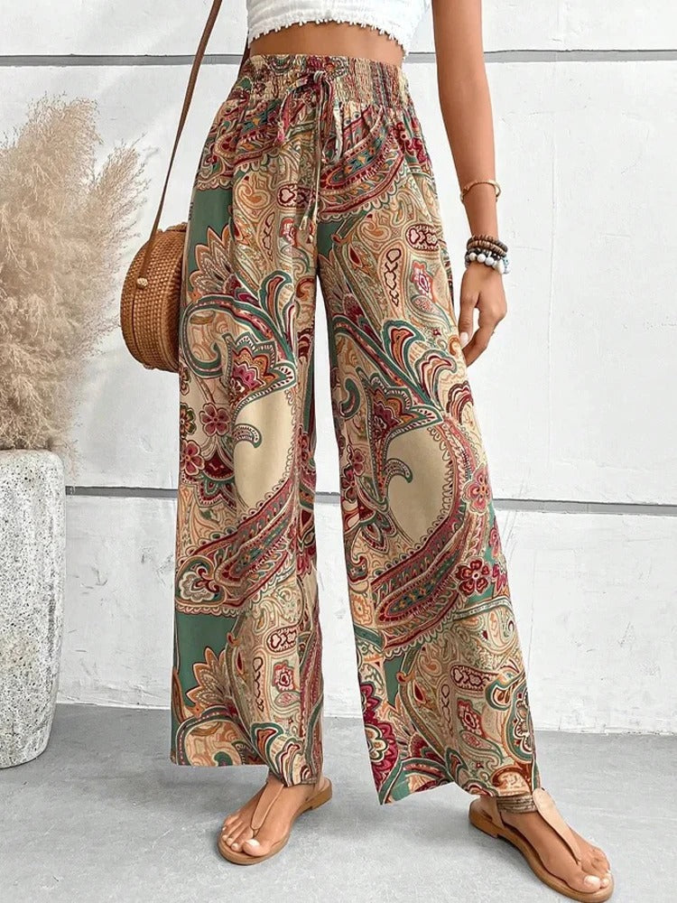 Pantalones con estampado digital y cintura alta