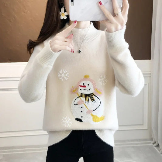 Vera | Jersey de mujer con motivo de muñeco de nieve