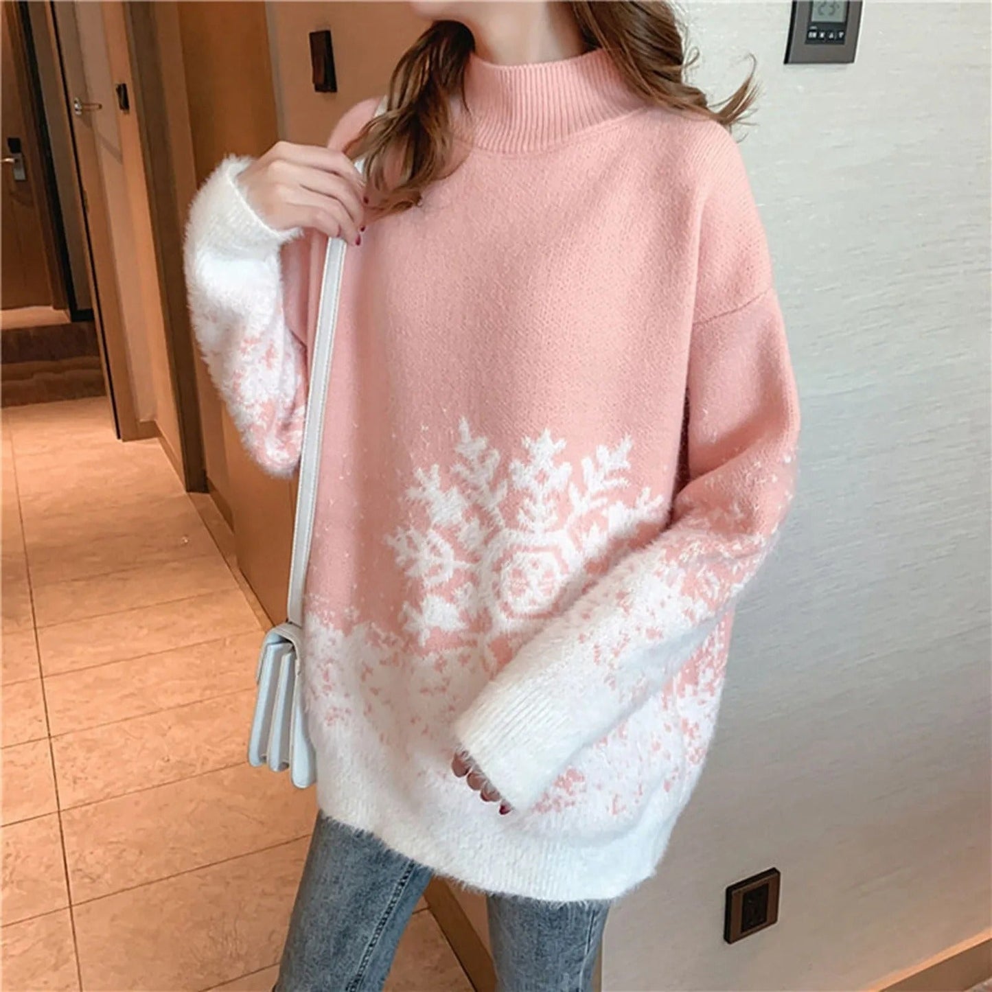 Emilia | Jersey mullido con motivo de copo de nieve