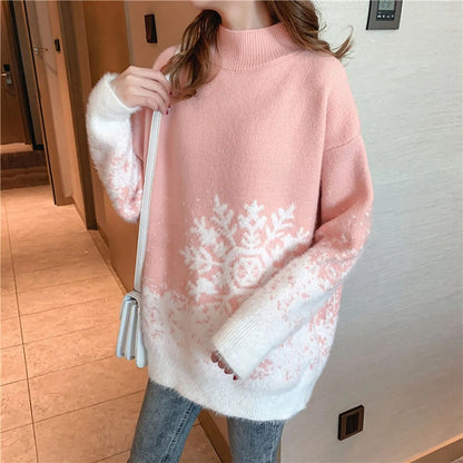 Emilia | Jersey mullido con motivo de copo de nieve