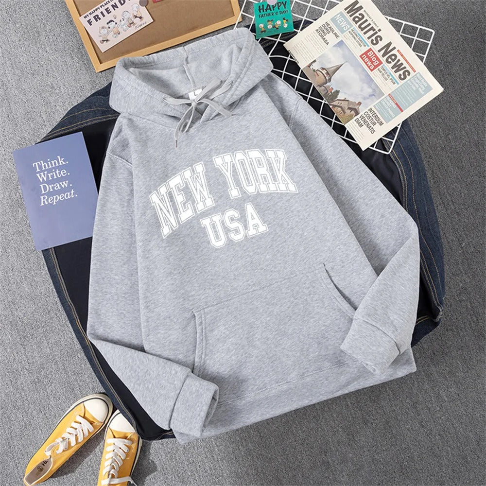 George | Sudadera con capucha y estampado NEW YORK USA para mujer