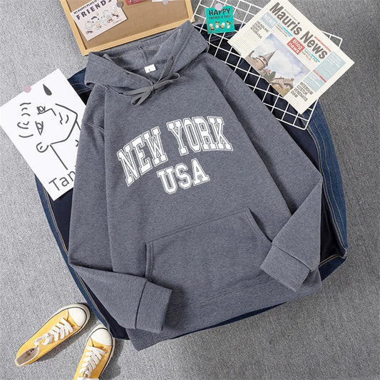 George | Sudadera con capucha y estampado NEW YORK USA para mujer