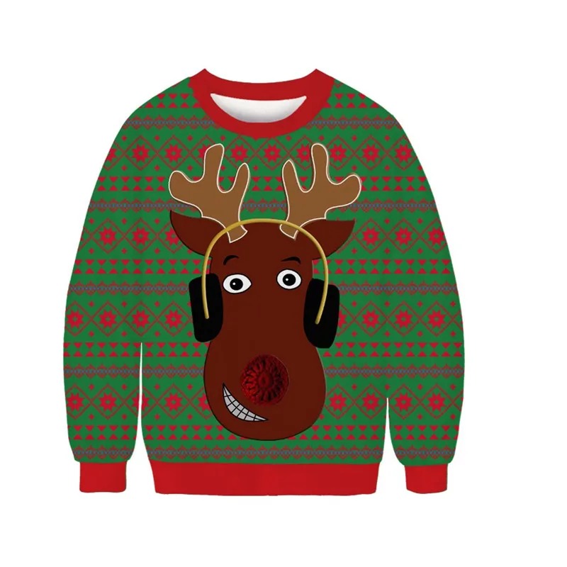 Bernhard | Cálido jersey con escote redondo y motivo navideño para niños