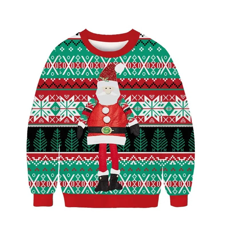 Bernhard | Cálido jersey con escote redondo y motivo navideño para niños