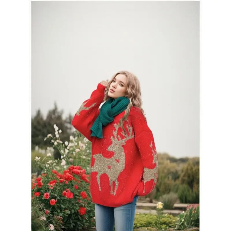 Theresa | Jersey oversize con diseño de copos de nieve