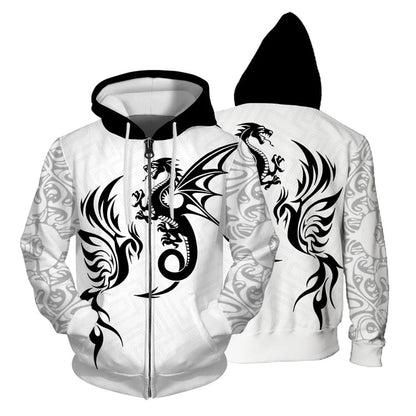 Hunter | Sudadera con capucha y cremallera para hombre con motivo de calavera