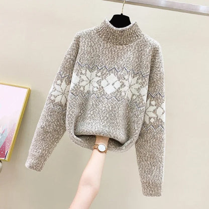 Alina | Jersey de punto con estampado de copos de nieve