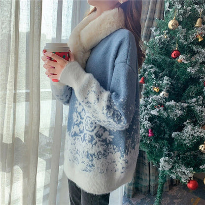 Emilia | Jersey mullido con motivo de copo de nieve