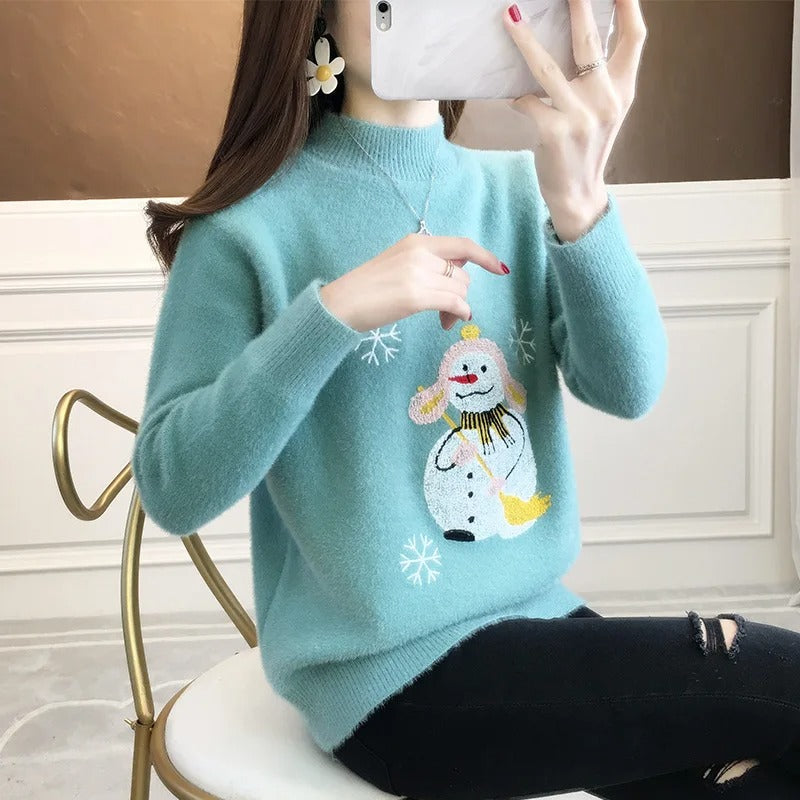 Vera | Jersey de mujer con motivo de muñeco de nieve